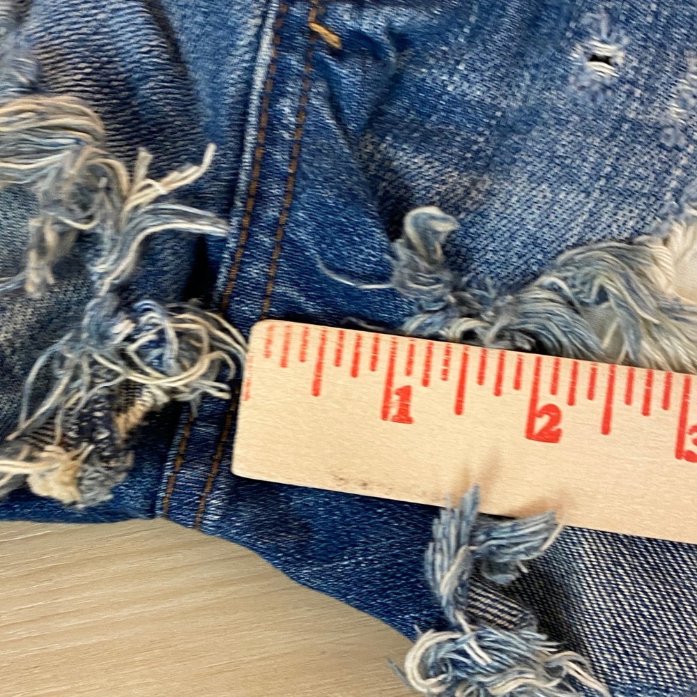 Abercrombie & Fitch Festival Denim Shorts High Rise Distressed Frayed Hem Sz 0 - Picture 8 of 8